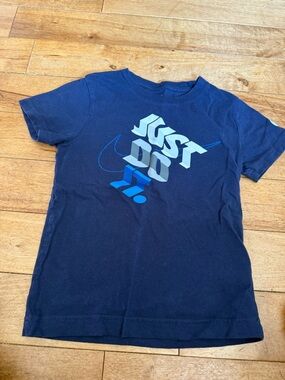 Nike Navy Short-Sleeve Tee with Blue 'Just Do It' Graphic
